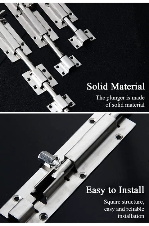 Heavy Duty Stainless Steel Slide Barrel Bolt Gate Latch Four Pack showing solid construction and easy install features.