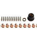Premium Plasma Cutter Consumables Kit With Replacement Electrodes And Nozzles For S45 Cut55 Pt40 Pt60 Torch Parts showing 10 nozzles and 10 electrodes