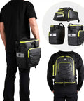 3 In 1 Bike Pannier Bag Set For Cargo Rack And Saddle With Shoulder Bag And Laptop Pannier Durable 1000D Polyester Waterproof Green