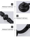 Close-up of Vintage Wardrobe Drawer Pulls 4 Pack Matte Black Alloy Handles for Cabinets and Furniture detailing.