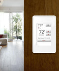 Ntrust Non Programmable Thermostat With Floor Sensor And Class A GFCI, Large Easy Read Display, mounted on wood wall