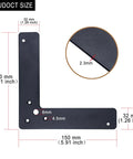 10 Pack Black L Shape Corner Brackets 150x150 mm Mending Plates Heavy Duty Decorative Steel 90 Degree Angle Brackets