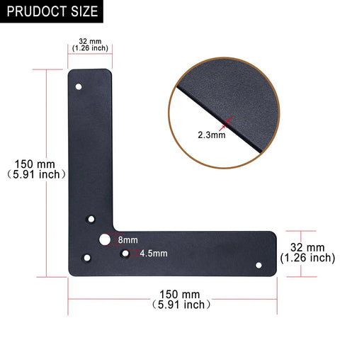 10 Pack Black L Shape Corner Brackets 150x150 mm Mending Plates Heavy Duty Decorative Steel 90 Degree Angle Brackets
