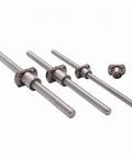 SFK0801 8mm Mini Ball Screw With C5 Precision, P0 Preload, Ball Nut Included, shown in 100mm, 150mm, 200mm lengths.