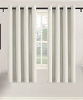 Soft Faux Linen Curtains 63 Inch Long, Two Panels, Cozy Light Filtering Grommet Window Treatments For Living Room, Heather Ivory