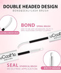 Close-up on double-headed brush design of All Day Waterproof Lash Bond And Seal Eyelash Glue 10ml for DIY Extensions
