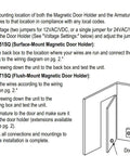 Flush Mount Magnetic Door Holder With 33 Lb Holding Force Fail Safe Hard Wired Electric Operation Works With Door Closers 12 24 VAC VDC Or 120 VAC No Residual Magnetism For Easy Release installation guide with wiring diagram and instructions.