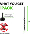 1 pack 32 inch auger drill bit for planting garden spiral holes and bulb planting no sweat digging post hole creator