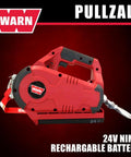 Cordless 24V Electric Winch With Steel Cable, 1000 Lb Pulling Capacity, Rechargeable Battery Pack Included