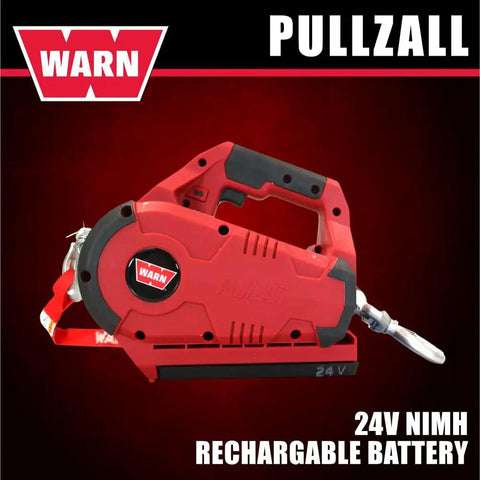 Cordless 24V Electric Winch With Steel Cable, 1000 Lb Pulling Capacity, Rechargeable Battery Pack Included