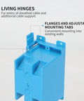 1-Gang PVC Electrical Box For Old Work Blue 14 Cubic Inches With Adjustable Mounting Tabs Standard Wall Switch Outlet Box Non-Conductive Plastic ETL Listed