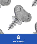 Rust Resistant License Plate Thumb Screws 8 Pack With Durable Die Cast Zinc and Sharp Self Tapping Threads, showcasing wing-shaped grips.
