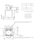 Diagram of Heavy Duty 800V DC Relay Contactor 20A showing dimensions and coil wiring for Solar EV Chargers and ESS Battery Banks.