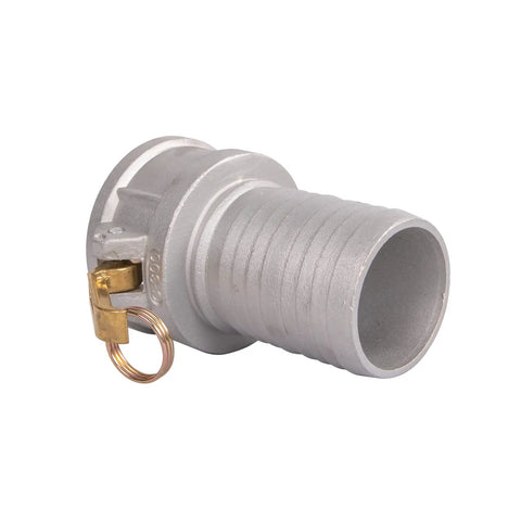 Pair Of Aluminum Gravity Cast Camlock Fittings And Groove Hose Adapter 3 Inch Part C Female Coupler To Serrated Tail With Brass Handles, showing 3 inch aluminum coupler.