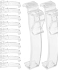 Thirty Piece Set Of Transparent Valance Clips For Window Blinds 2.5 Inch Hidden Track Holders clear plastic clips neatly arranged.
