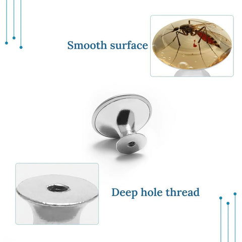 Amber Mosquito Fossil Cabinet Knobs Round Metal Drawer Pulls For Kitchen Cupboards Dresser Closet And Bathroom Modern Hardware