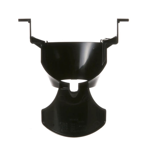 Black plastic Refrigerator Dispenser Ice Chute Funnel And Lever Replacement Part WR17X11267 for GE refrigerators, front view