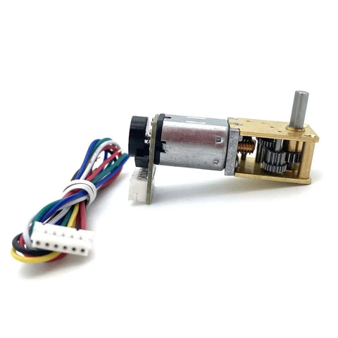 Mini Micro Metal Encoder Gear Motor For Robotics 3V 6V 12V N20 Type DC Reduction Drive With Encoder shown with wires