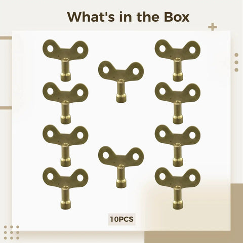 Thinking Process: 10-piece solid brass faucet key set, 6mm water valve tools shown in box