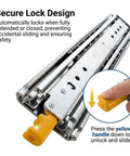 Beefy Heavy Duty Locking Drawer Slides With Screws 500 Lb Capacity Full Extension 3 Fold Ball Bearing Rails With Lock Side Mount