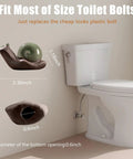 Two Piece Ceramic Snail Toilet Bolt Covers Kicking Up Your Bathroom Vibe With A Super Smooth Push On Install Universal Fit For Worn Floor Bolts And Rusty Plumbing Trim with measurements.