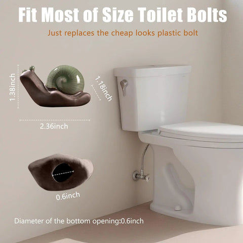 Two Piece Ceramic Snail Toilet Bolt Covers Kicking Up Your Bathroom Vibe With A Super Smooth Push On Install Universal Fit For Worn Floor Bolts And Rusty Plumbing Trim with measurements.