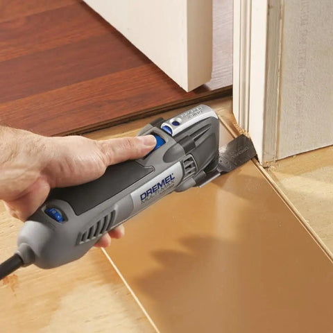 Dual Interface 2 Inch Wood Drywall And Plastic Oscillating Multi Tool Flush Cut Blades Pack Of 4, Heavy Duty Quick Clean Cuts For Demolition, Renovation, And Craft Projects, No Adapter Needed on oscillating tool trimming flooring