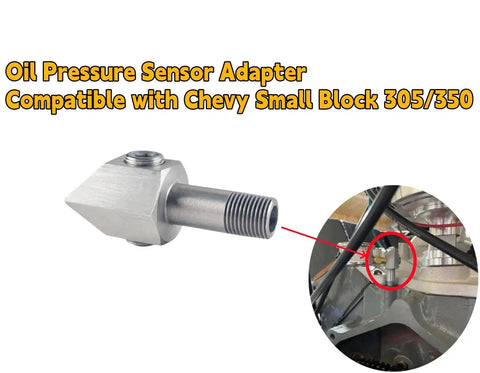 Stainless Steel Oil Pressure Sensor Thread Adapter For Chevy GM Small Block 305 and 350 Engines with 1/8-27 NPT Male Thread