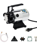 Self Priming Portable Electric Water Transfer Pump 115V 330GPH With Suction Hose Kit, Handy Utility Pump For Drainage, Flood Cleanup, Auto DIY Projects, Bright Silver Finish