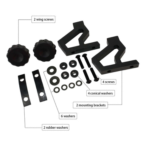 High Lift Jack Hood Mounting Bracket Kit For Jeep Wrangler JK 2007 To 2018 with mounting brackets and hardware