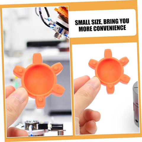 Flexible Jaw Coupling Insert With Rubber Spider For Vibration Dampening In CNC Machines, handheld orange gasket accessory
