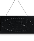 LED Neon ATM Open Sign With Animation For Stores And Gas Stations Eye Catching 19x10 Inch Window Display with Hanging Chain