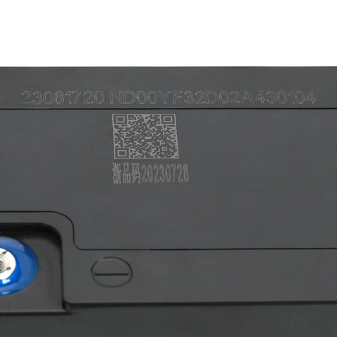 Close-up of Beefy 12V 20Ah Sealed Lead Acid Battery Replacement for mobility scooter showing serial number and QR code on casing