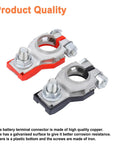 Rock Solid Battery Terminal Connectors One Pair Positive And Negative Top Post Design Copper Tinned Shell with plastic bases
