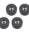 Four Pack Air Compressor Isolator Pads Replacement Rubber Feet Non Slip Durable Cushions for heavy duty setups, black, steel washers visible.