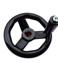 Black Bakelite Spoked Hand Wheel For Milling Machine And Lathe CNC With Wavy Round Grip Three Handwheel Design Fits 100 125 160 200