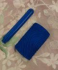 Killer Rubber Wood Graining Paint Roller For Real Deal Faux Finish Wall Texture Job With Extra Long Handle, blue rubber tool.