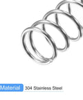 Set of 5 compression springs, 304 stainless steel, 6mm OD, 0.6mm wire, 15mm free length, silver