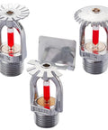 Straight Up Bulletproof Pendent Fire Sprinkler Head with Lightning Quick Response Trigger, half inch NPT thread, chrome finish.