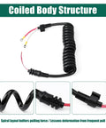 8M0029237 Curly Cable Replacement For MotorGuide Xi3 And Xi5 Trolling Motors, coiled black structure with wiring connections.