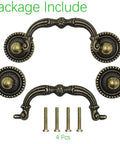 2 Pack Antique Drawer Pulls In Vintage Bronze Finish With 3 Inch Center Hole Spacing Rustic Zinc Alloy Cabinet Handles for Dressers