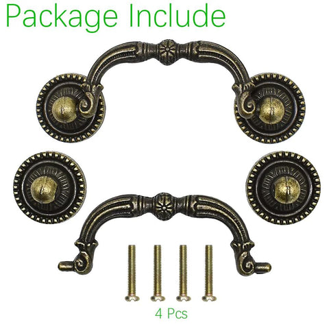 2 Pack Antique Drawer Pulls In Vintage Bronze Finish With 3 Inch Center Hole Spacing Rustic Zinc Alloy Cabinet Handles for Dressers