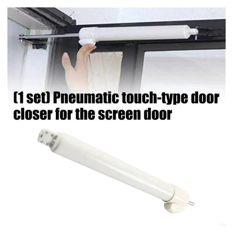 Touch Activated Pneumatic Door Closer For Screen Doors With Built In Buffer No Sweat Install Easy Button Trigger Smooth Quiet Close