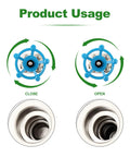 Image showing usage of 304 Stainless Steel Gate Valve Half Inch Full Bore With Wheel Handle, open and close view
