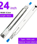 Heavy Duty Locking Drawer Slides Full Extension Runners Built To Last For Smooth Silent Opening And Closing Rust Resistant Steel Rails With Ball Bearing Rollers Electroplated And Powder Coated Finish 1 Pair, 24 inch 60cm cold rolled steel