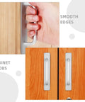 Four Pack Aluminum Door Pull Handles For Sliding Doors And Cabinets With Wear Resistant Adhesive Mount No Drilling Installation