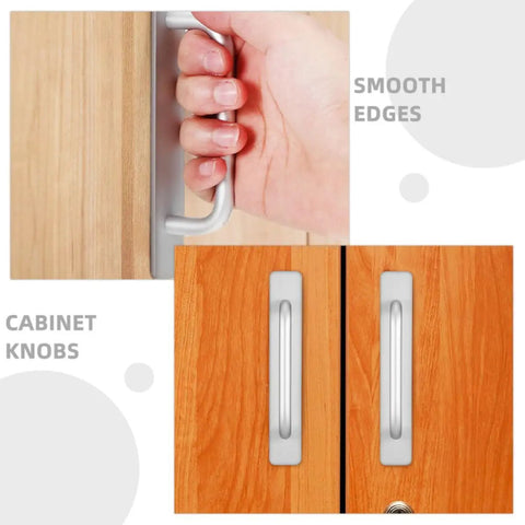 Four Pack Aluminum Door Pull Handles For Sliding Doors And Cabinets With Wear Resistant Adhesive Mount No Drilling Installation