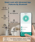 Smart Fingerprint Door Lock With Keypad And App Control 4 In 1 Biometric Door Knob with smartphone app display