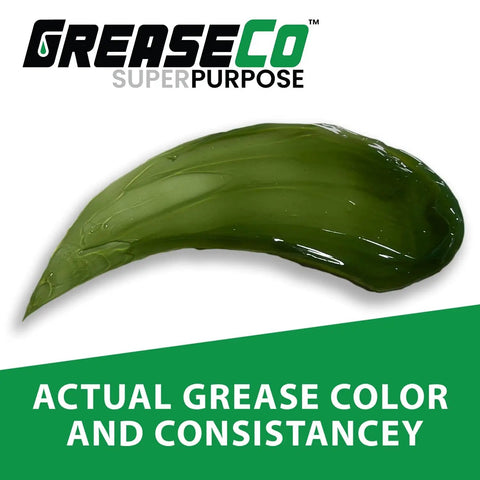 Calcium Sulfonate Grease Drum Amber Grease NLGI 2 400 LB Heavy Duty Beefy Lubricant with green color and texture shown.