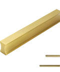 2 Pack Solid Brass Cabinet Handles In Brushed Gold Finish Modern Kitchen Hardware With Three And Three Quarters Inch Hole Center And Four And One Half Inch Total Length For Dresser Drawers Comfortable Grip Premium Weight